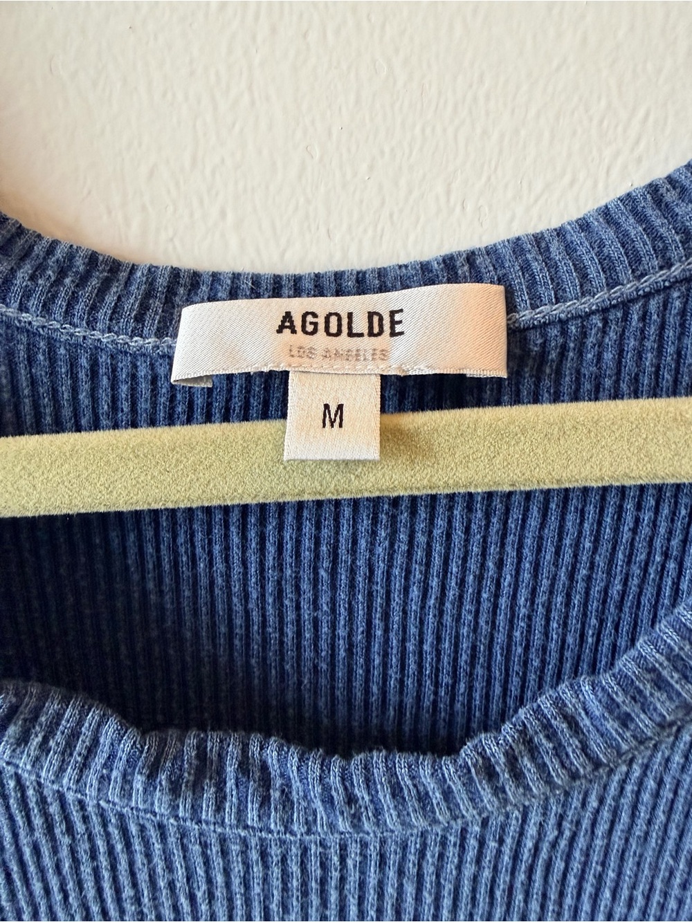 Agolde Navy Ribbed Tank Top - Picture 2 of 3
